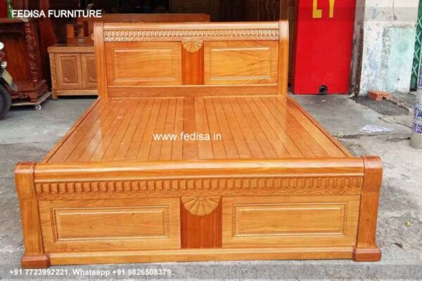 Wooden Bed Wooden Double Bed Frame Dressing Table Interior Design No-3434