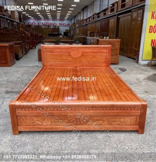 Wooden Bed Wooden Double Bed With Storage Single Room Design Ideas No-3439