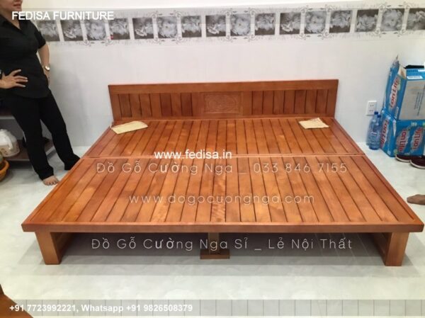 Wooden Bed Wooden Double Bed With Mattress Room Mirror Ideas No-3442