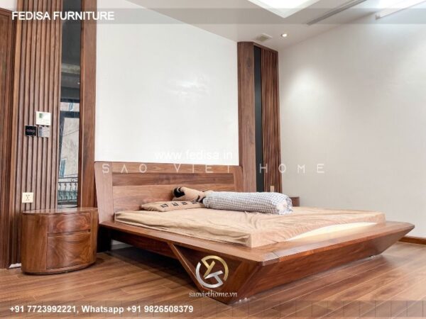 Wooden Bed Wooden Chest Of Drawers Tiny Room Decor Ideas No-3450