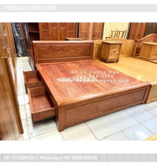 Wooden Bed Wooden King Size Bed Gerridan Bedroom Set No-3453