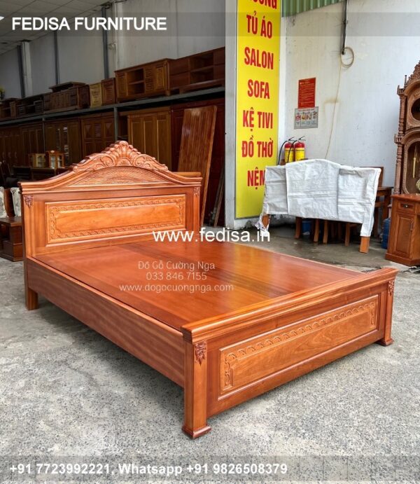 Wooden Bed Wooden Double Bed With Storage Wardrobe Around Bed Designs No-3505
