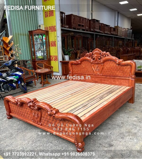 Wooden Bed Wooden Single Bed Simple Bed Back Design No-3518