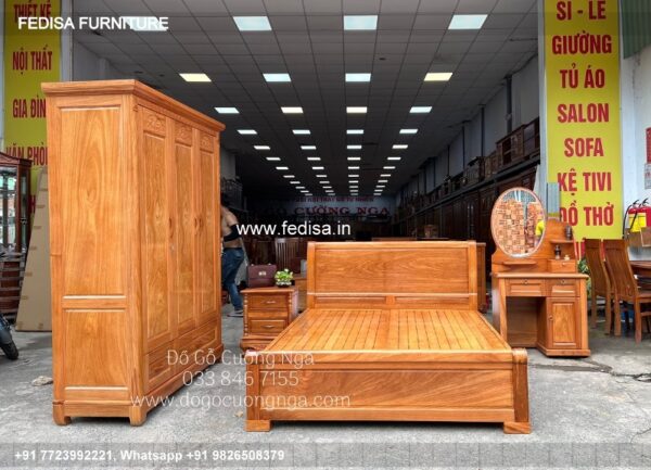 Wooden Bed Bedroom Wooden Interior Design Wall Putty Design Bedroom No-3531