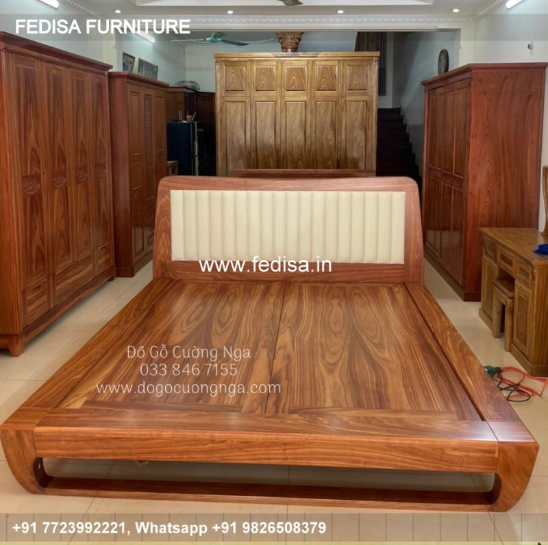 Wooden Bed Bed Back Design Wooden Blue Bed Bedroom Ideas No-3536