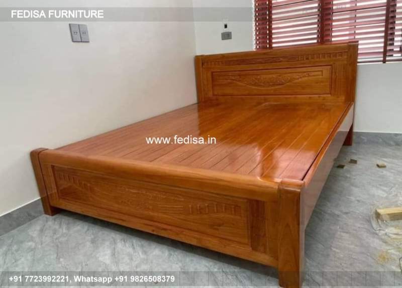 Wooden Bed Bed Back Design Wooden Room Fixtures Design No-3602