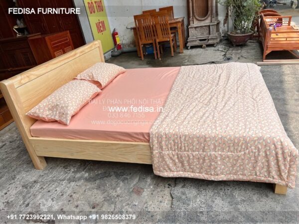 Wooden Bed Wooden Double Cot Price Pink And Blue Bedroom Ideas No-3634