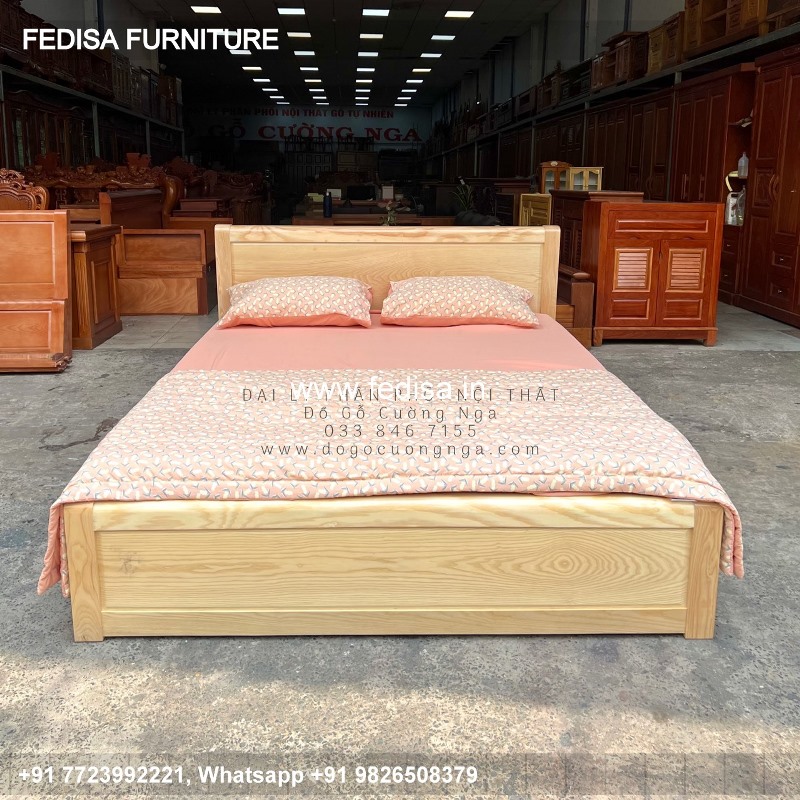 Wooden Bed Double Cot Wooden Nice Bedroom Decor No-3638