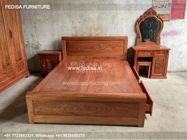 Wooden Bed Wooden Chest Of Drawers Round Bed Design 2020 No-3648