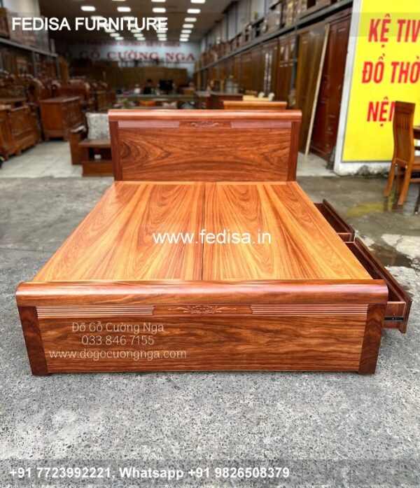 Wooden Bed Bedroom Design Wooden Interior Wall Structure Design For Bedroom No-3730