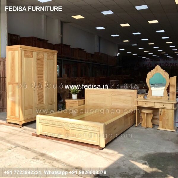 Wooden Bed Wooden Interior Bedroom Designer Headboard Ideas No-3794