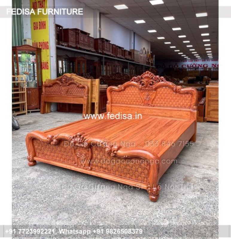 Wooden Bed Wooden Wall Design For Bedroom Simple Round Bed Design No-3803