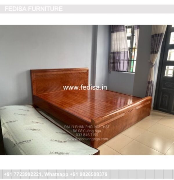 Wooden Bed Wooden Double Bed Under 5058 Queen Box Spring No-3837
