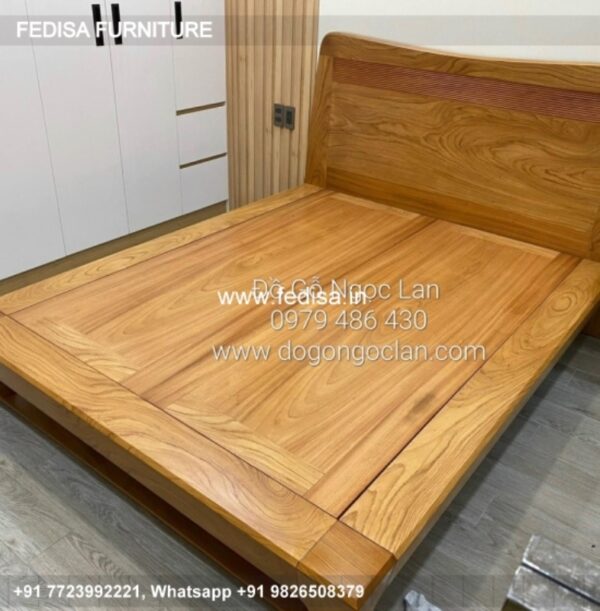 Wooden Bed Wooden Double Bed Frame Velvet Bed No-3896