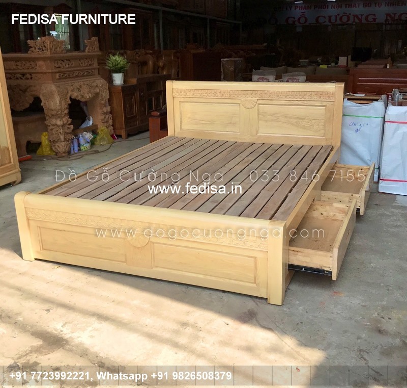 Wooden Bed Wooden Double Bed With Storage Small Double Bed Frame No-3901