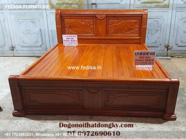 Wooden Bed Bedroom Design Wooden Interior King Size Cot No-3994