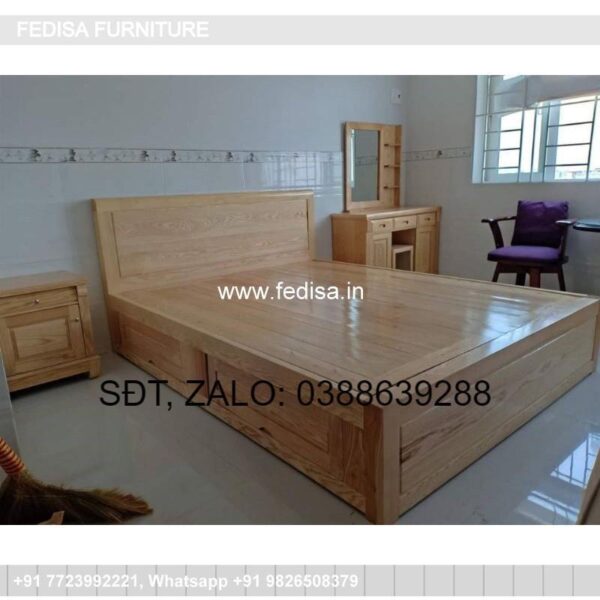 Wooden Bed Wooden Double Bed Under 10061 Solid Wood Bed No-4037