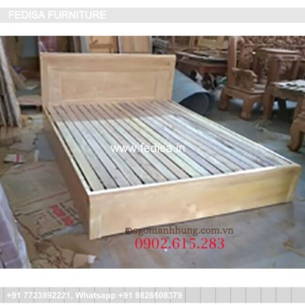 Wooden Bed Wooden Bedside Table Leather Futon No-4043