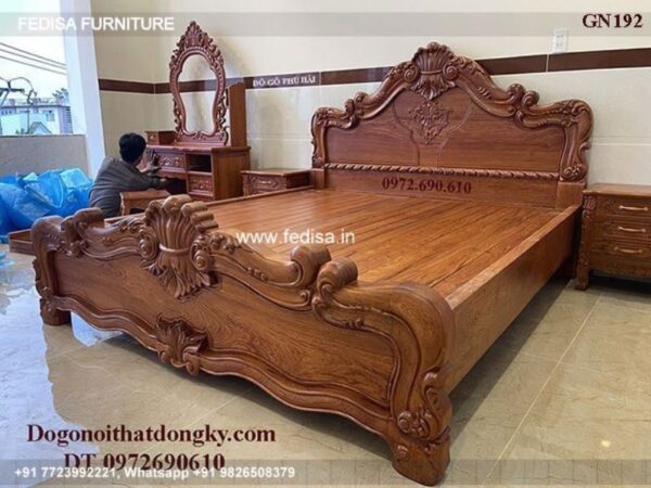 Wooden Bed Wooden Chest Of Drawers Teak Wood Bed No-4044