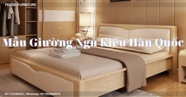 Wooden Bed Wooden Double Bed Frame Boho Bed No-4094