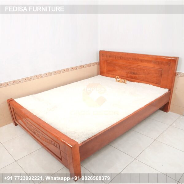 Wooden Bed Wooden Double Bed Price Simple Bed Frame No-4097