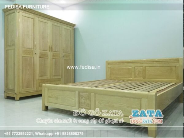 Wooden Bed Wooden Double Bed With Storage Tufted Bed Frame No-4099