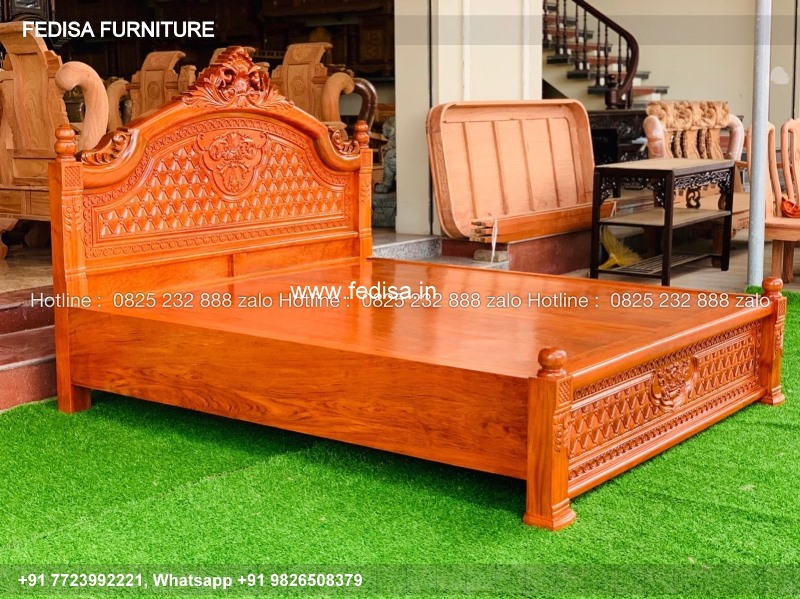 Wooden Bed Wooden Wardrobe With Dressing Table Leather Bed Frame No-4146