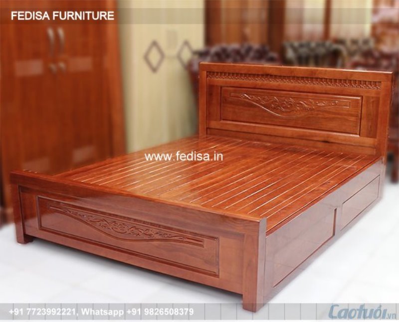 Wooden Bed Wooden King Size Bed Single Double Bed No-4179