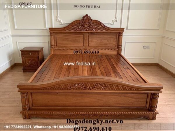Wooden Bed Wooden Bed Frame Modern Double Bed No-4219