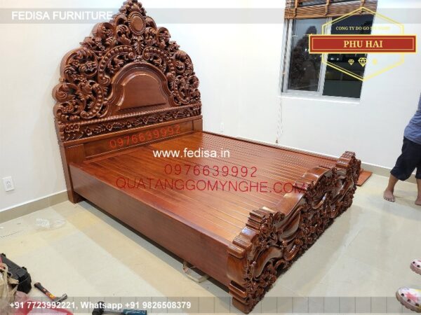 Wooden Bed Wooden Double Bed Dabul Bed No-4225