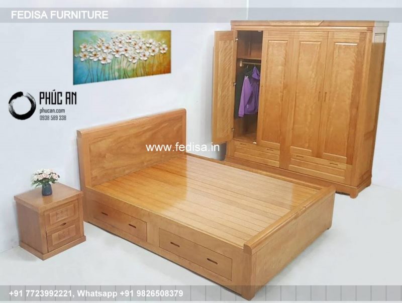 Wooden Bed Double Cot Wooden Wooden Double Bed With Storage No-4232