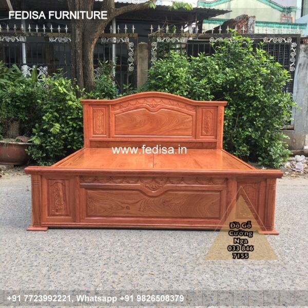 Wooden Bed Wooden Bedside Table Leather Double Bed No-4241