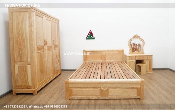 Wooden Bed Wooden Wardrobe Design Double Bed Frame With Drawers No-4247