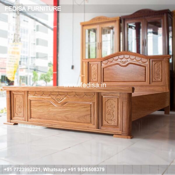 Wooden Bed Wooden Wall Design For Bedroom Second Hand Double Bed Price No-4265