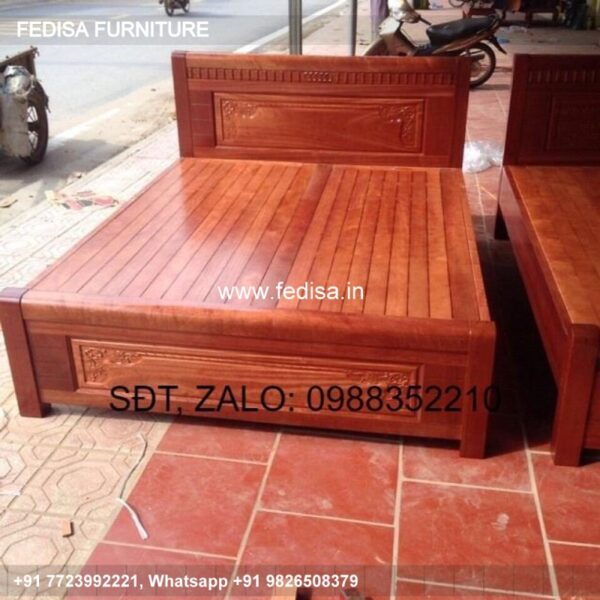 Wooden Bed Unique Wooden Bed Design Large Single Beds No-4280
