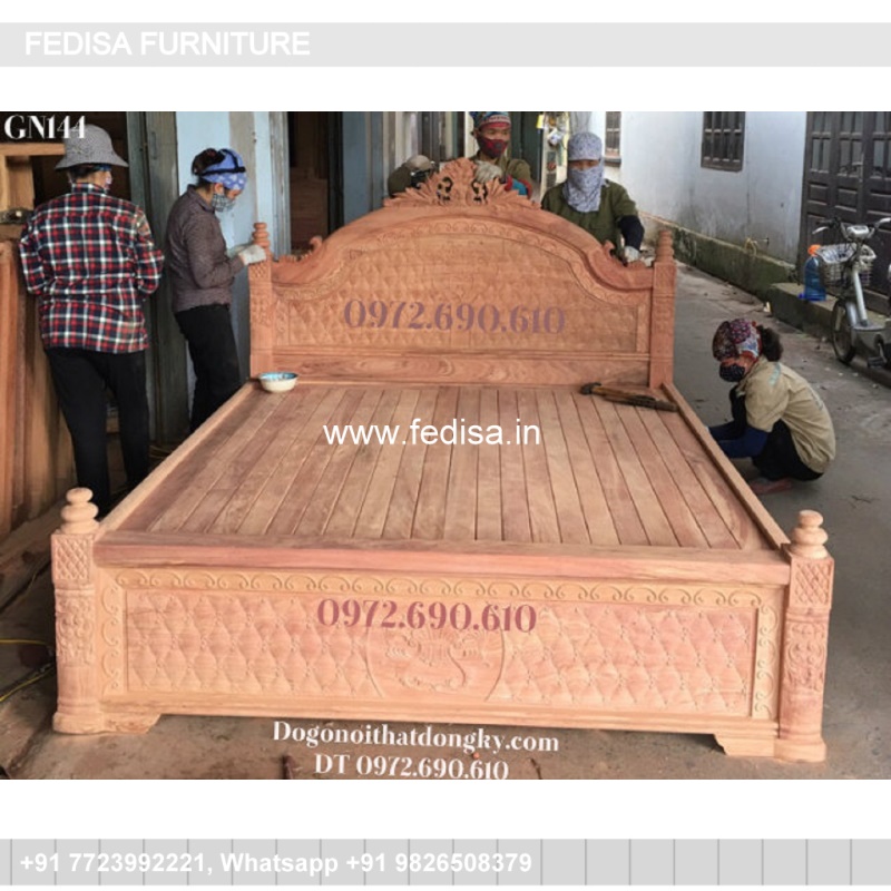 Wooden Bed White Wooden Bed Frame Double Double Bed Set For Sale No-4296