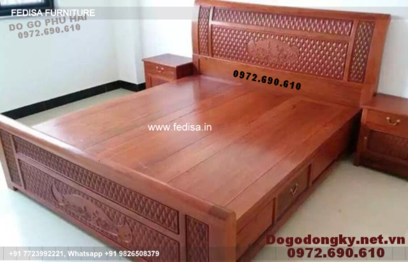 Wooden Bed Wooden King Size Bed Double Bed With Under Storage No-4311