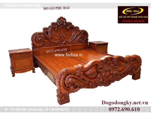 Wooden Bed White Wooden Single Bed Floor Bed Double No-4317