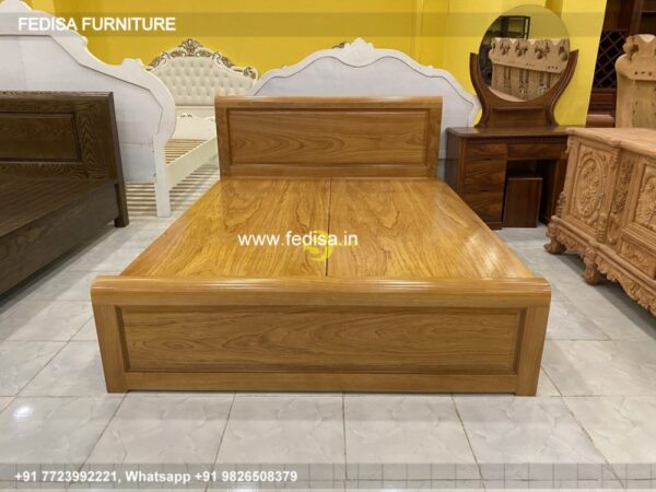 Wooden Bed Wooden Bed Interior Design Double Cut Bed No-4325