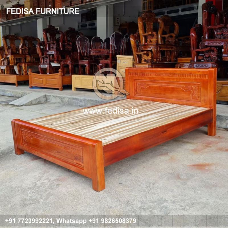 Wooden Bed Wooden Wardrobes Rustic Double Bed No-4384