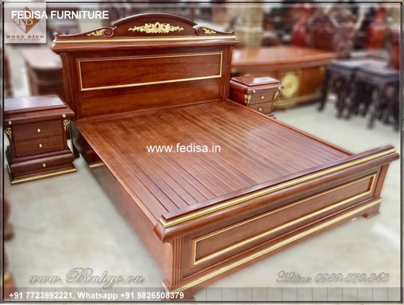 Wooden Bed Bedroom Design Wooden Interior Wooden Double Bed Frame With Storage No-4390