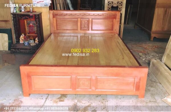 Wooden Bed Wooden Wardrobe Designs For Bedroom Simple Double Bed Price No-4395