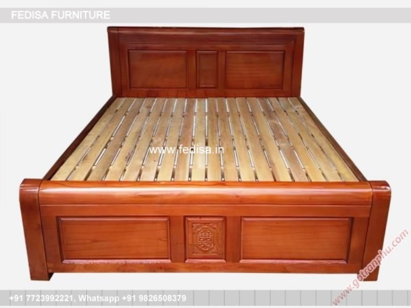 Wooden Bed Wooden Wardrobe With Dressing Table Double Bed Low To Ground No-4476