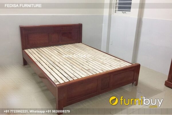 Wooden Bed Wooden Almirah Design Latest Double Bed Warehouse No-4481