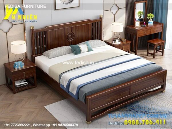 Wooden Bed Wooden Bunk Beds Dark Wood Double Bed Frame No-4484