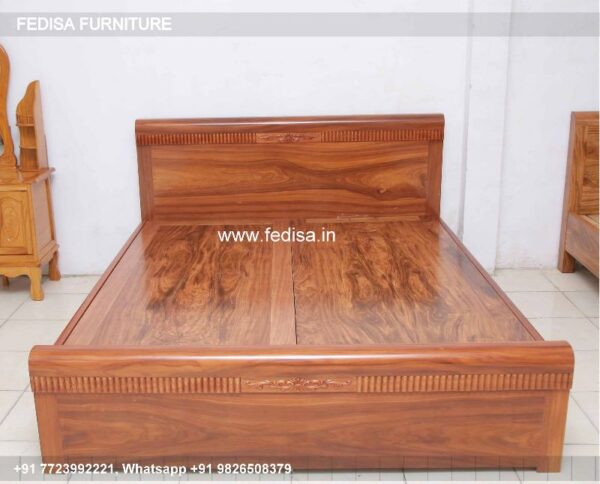 Wooden Bed White Wooden Single Bed Double Bed With Dressing Table No-4515