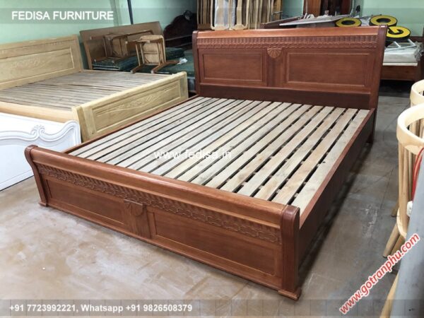 Wooden Bed Wooden Almirah Designs For Bedroom With Price King Size Bed No-4525