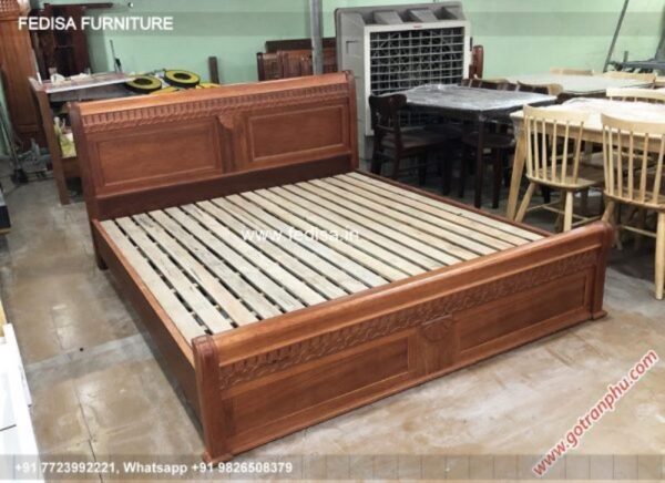 Wooden Bed Wooden Room Design Bedside Table No-4528