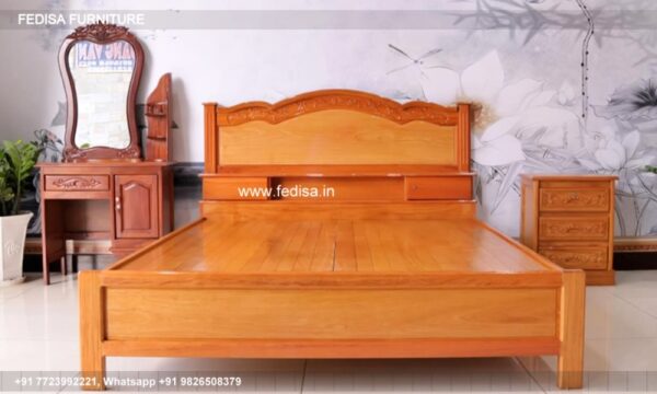Wooden Bed Wooden Chest Of Drawers Designs Single Bed No-4535