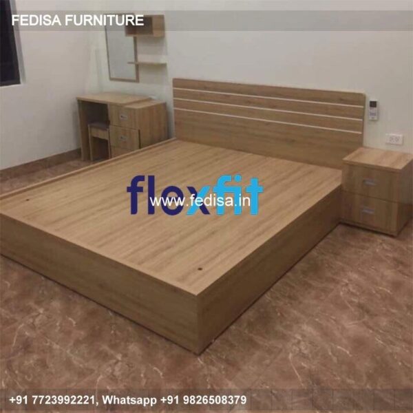 Wooden Bed Wooden Almirah With Dressing Table Design Bedroom Furniture Sets No-4546